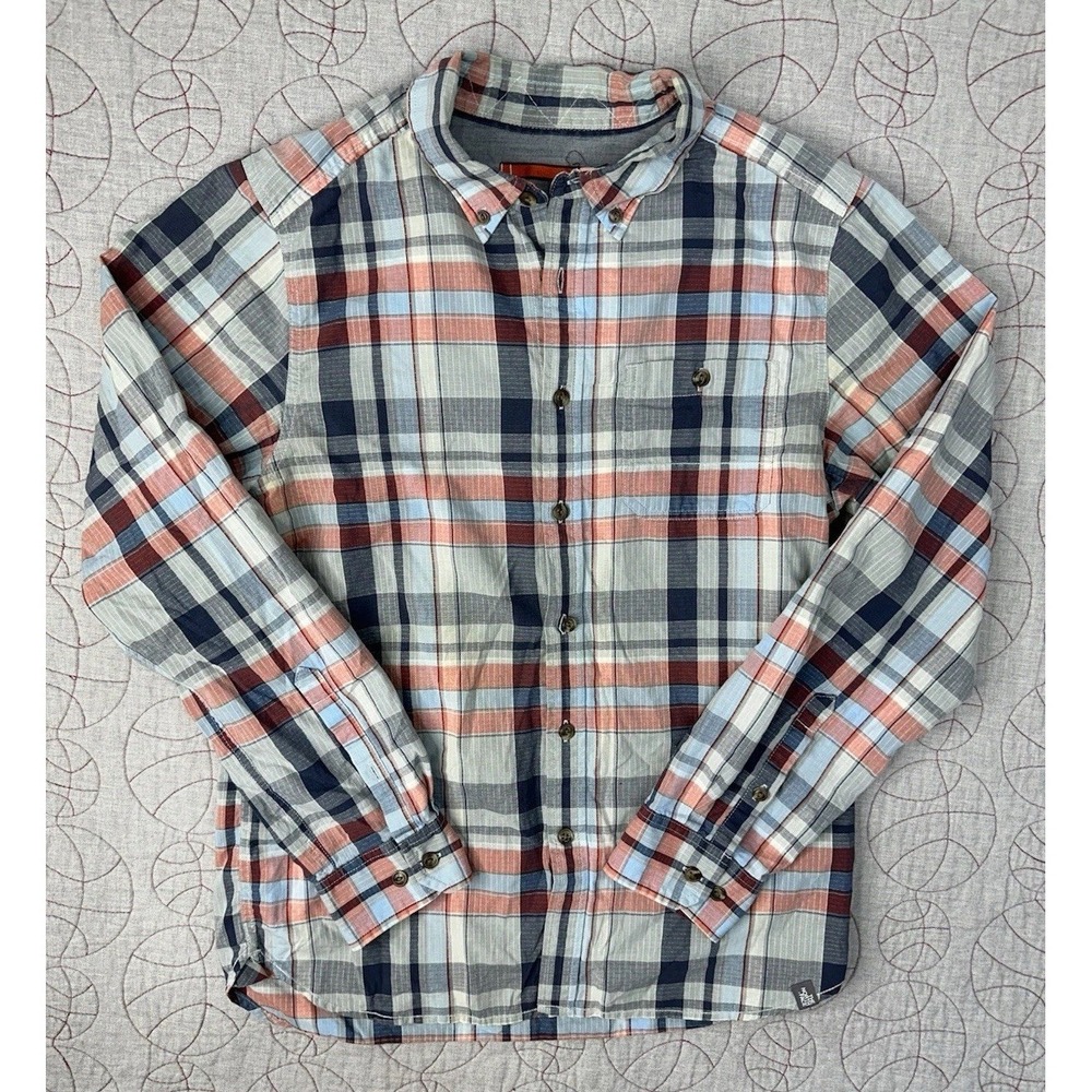 The North Face Buttonwood Plaid Shirt Blue Orange / Mens Medium‎